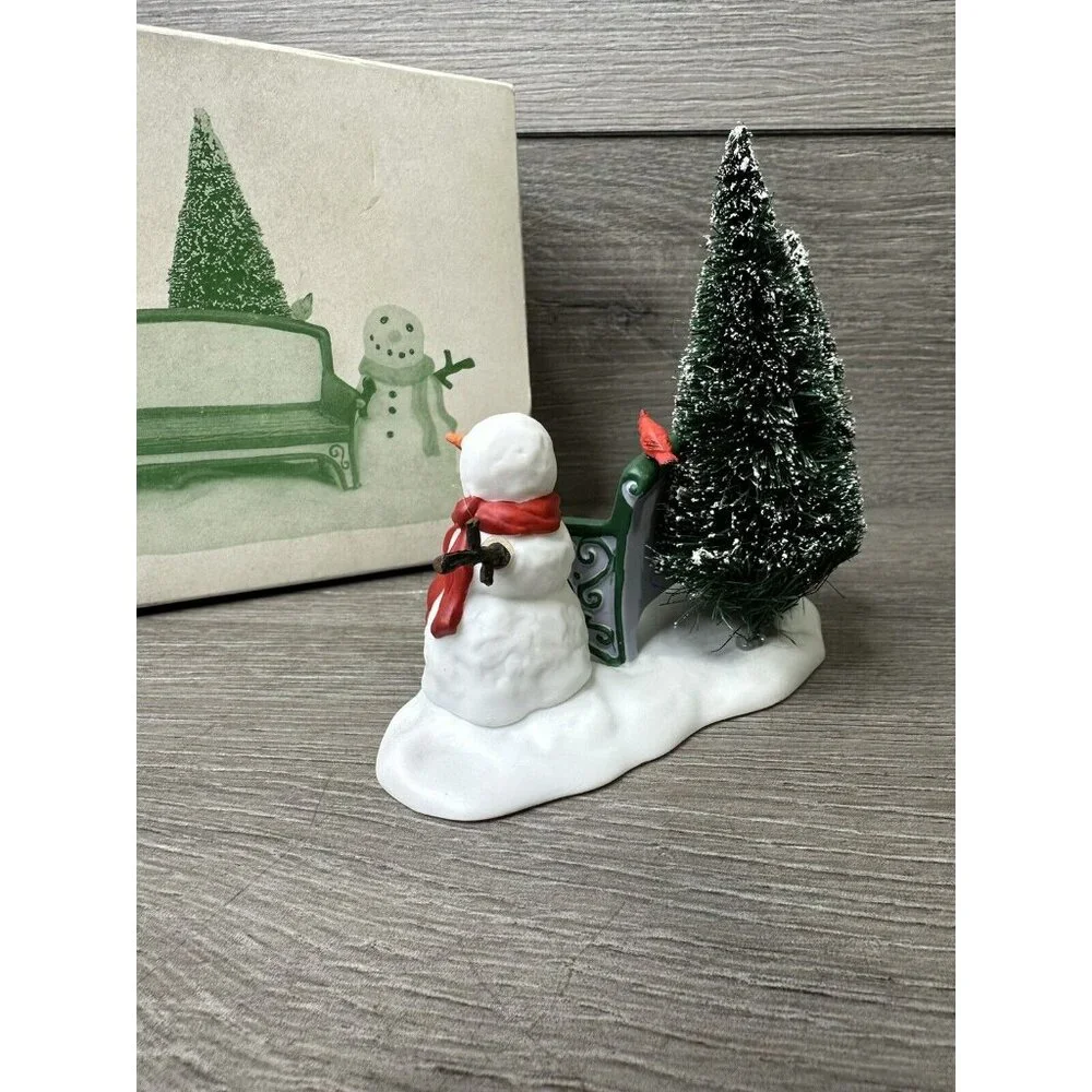 Dept 56 #2211 Our Own Village Park Bench, Snowman, Christmas Village Crayon Soup